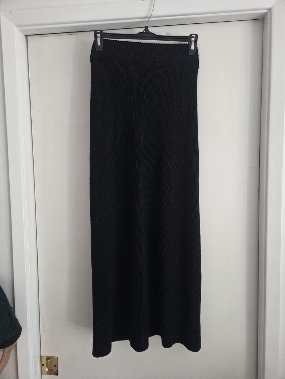 Black Knit Maxi Skirt - Women's Ribbed Stretch Skirt